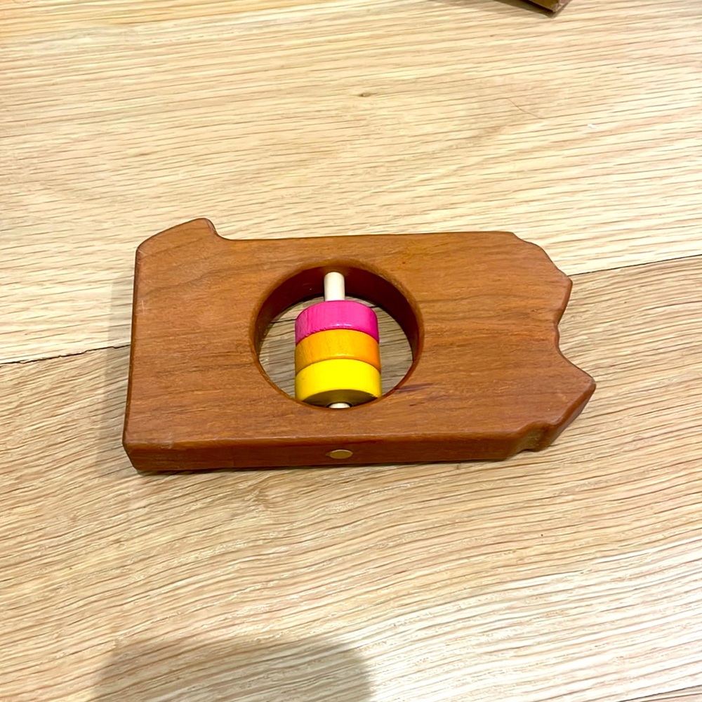 Pennsylvania State Wooden Baby Rattle